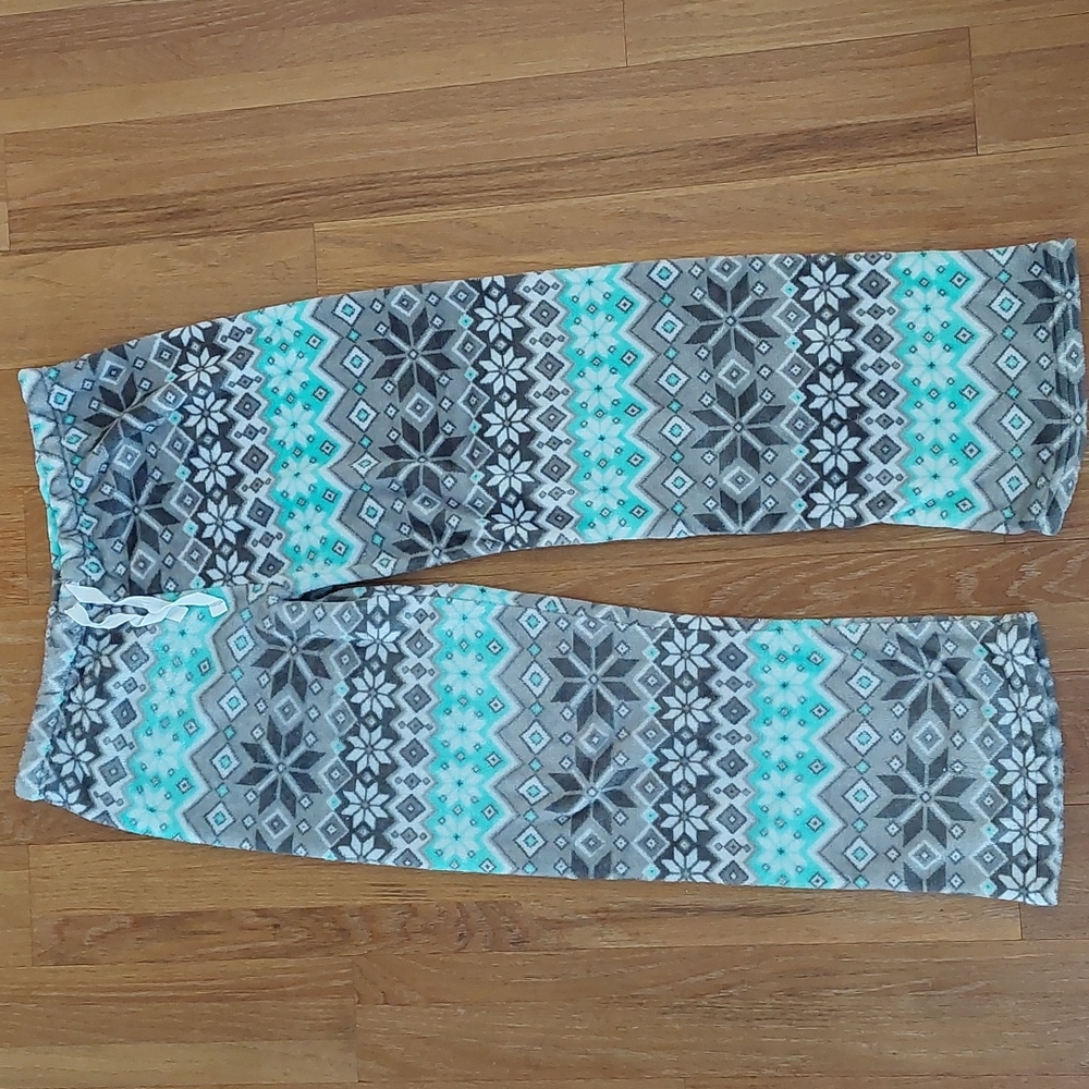 Bobbi Brooks Sleepwear Womens Large Fleece Pants Snowflake Pattern